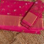 Kota silk Saree with embroidery & Zari Border