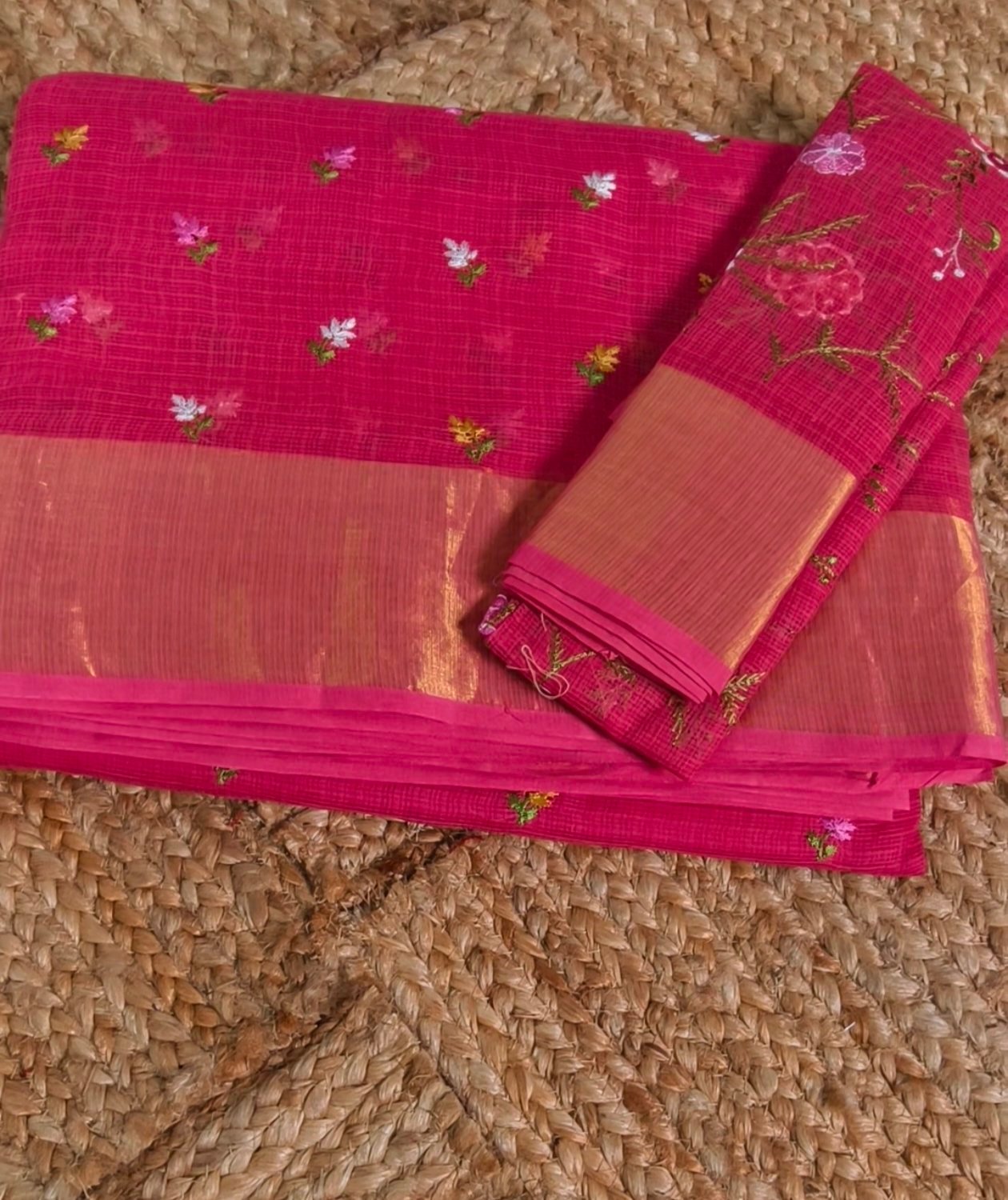 2026/07/1000222146.jpg Kota silk Saree with embroidery & Zari Border - Image 1