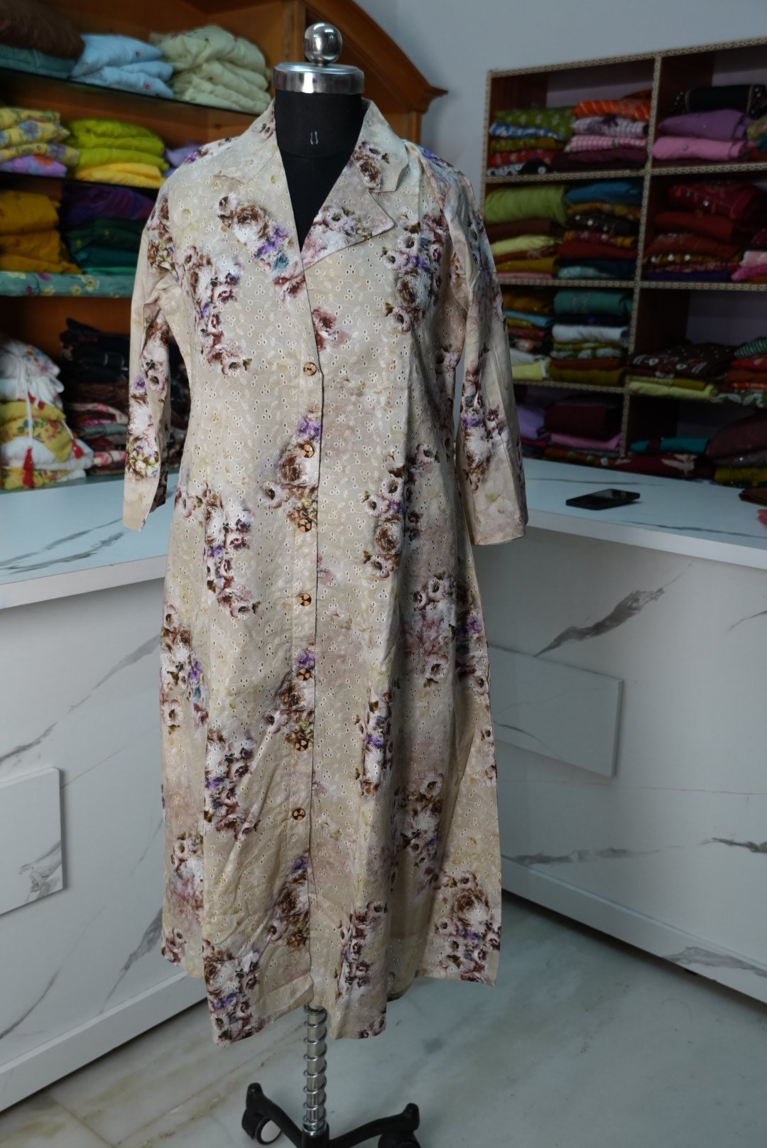2026/09/1000408132.jpg Hakoba Cotton Frock / A line Dress - Image 1