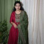 Cotton Maroon A-line 3pc set